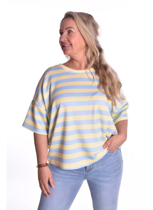 Top Beau van Mooij - Zachtgeel - Lichtblauw