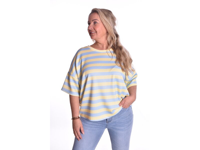 Top Beau van Mooij - Zachtgeel - Lichtblauw