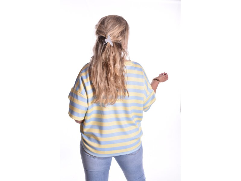 Top Beau van Mooij - Zachtgeel - Lichtblauw