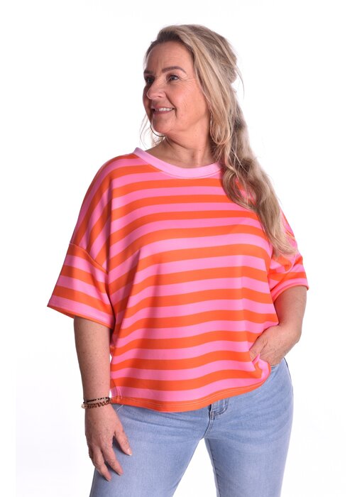 Top Beau van Mooij - Roze - Oranje