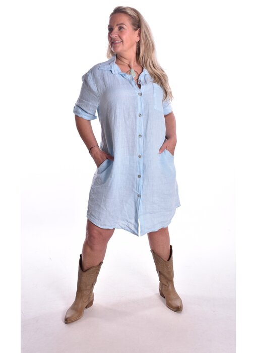 Jurk Linnen - Lichtblauw
