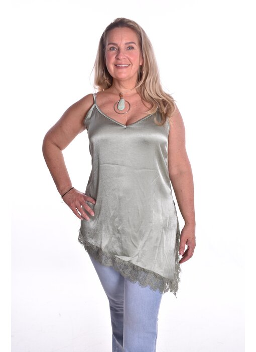 Top Milaan Lang - Legergroen