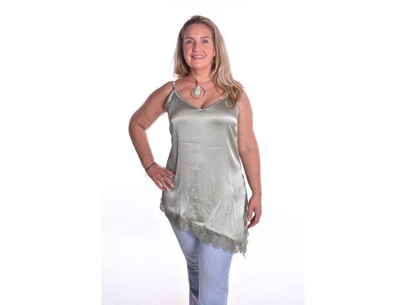 Top Milaan Lang - Legergroen