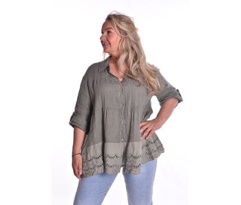 Blouse Linnen - Legergroen