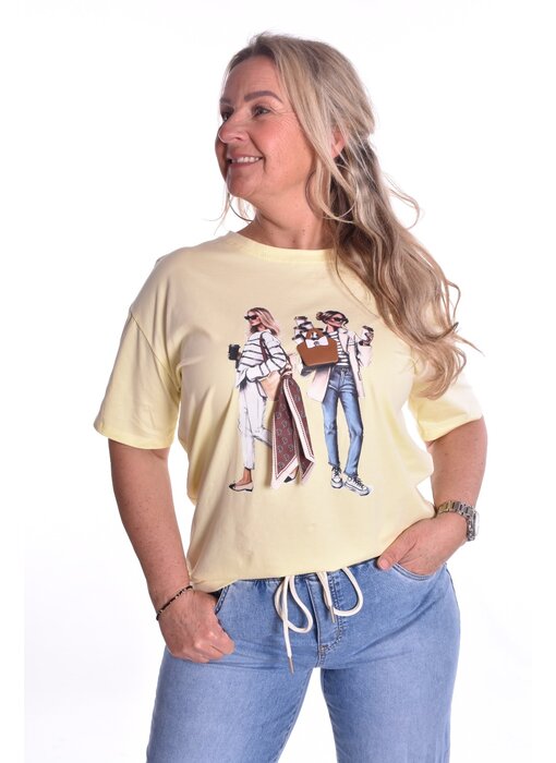 T-shirt Mandy - Zacht Geel