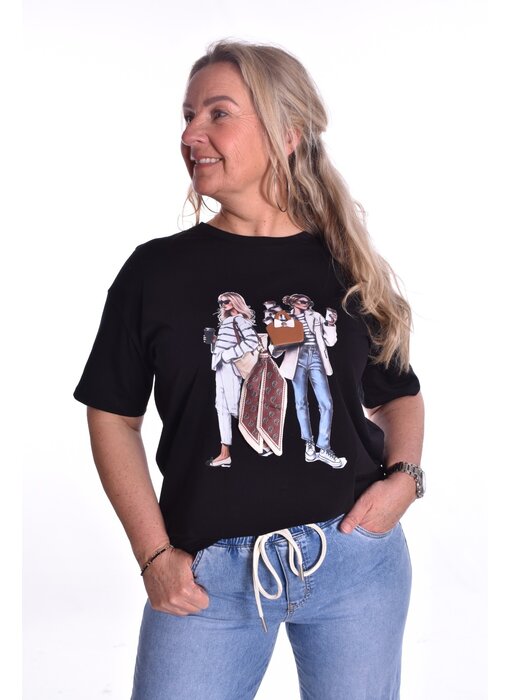 T-shirt Mandy - Zwart