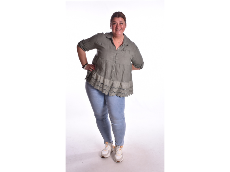 Blouse Linnen - Legergroen