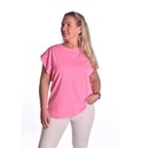 T-shirt Saluti van Mooij - Fluor Roze