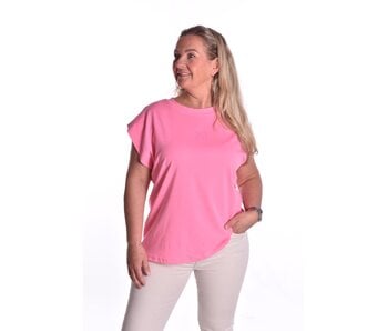 T-shirt Saluti van Mooij - Fluor Roze