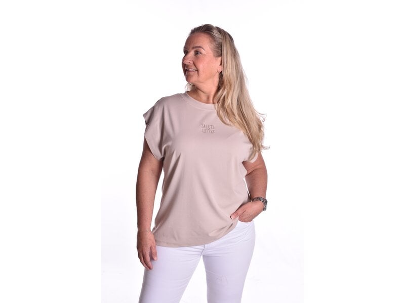 T-shirt Saluti van Mooij - Beige