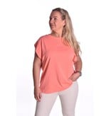 T-shirt Saluti van Mooij - Fluor Koraal