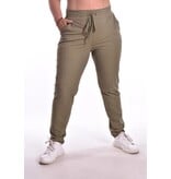 Broek Luxe Travelstof Bij Livi - Legergroen