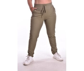 Broek Luxe Travelstof Bij Livi - Legergroen