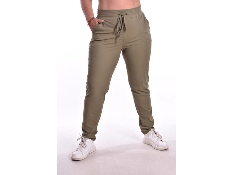 Broek Luxe Travelstof Bij Livi - Legergroen