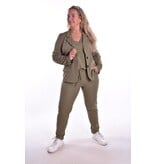 Broek Luxe Travelstof Bij Livi - Legergroen