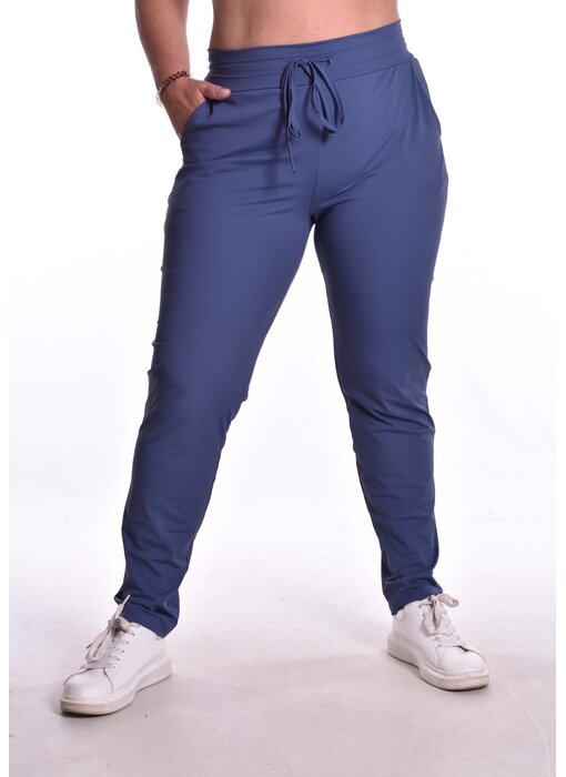 Broek Luxe Travelstof Bij Livi - Jeansblauw