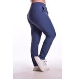 Broek Luxe Travelstof Bij Livi - Jeansblauw