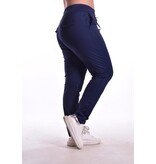 Broek Luxe Travelstof Bij Livi - Donkerblauw