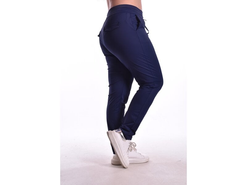 Broek Luxe Travelstof Bij Livi - Donkerblauw