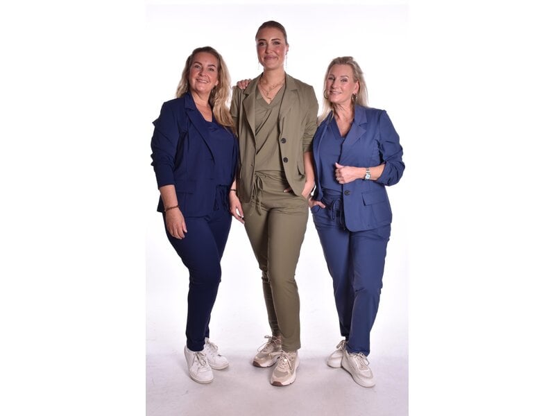 Blazer Luxe Travelstof Bij Livi - Jeansblauw