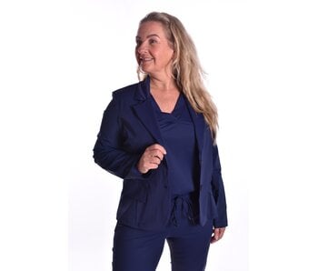 Blazer Luxe Travelstof Bij Livi - Donkerblauw