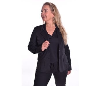 Blazer Luxe Travelstof Bij Livi -Zwart