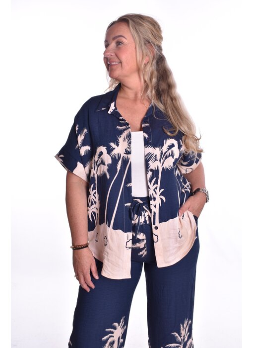 Blouse Palm Springs - Donkerblauw