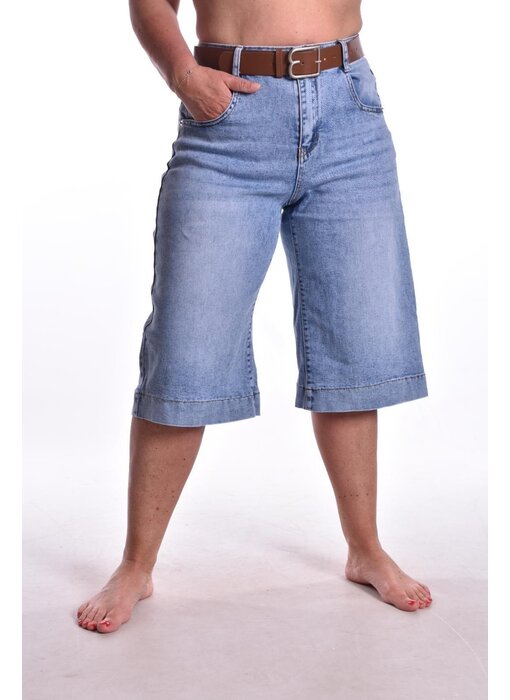 Jeans Bermuda Met Riem - Miss Good