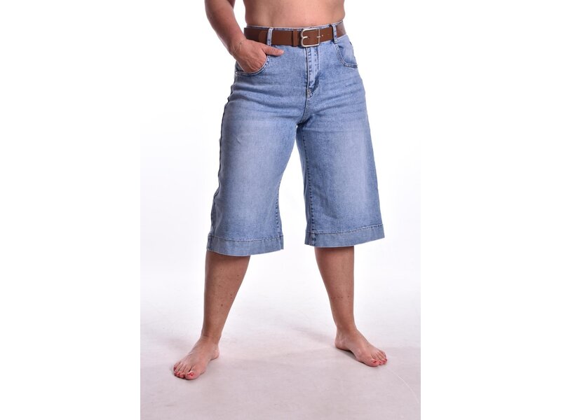 Jeans Bermuda Met Riem - Miss Good