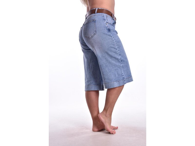 Jeans Bermuda Met Riem - Miss Good