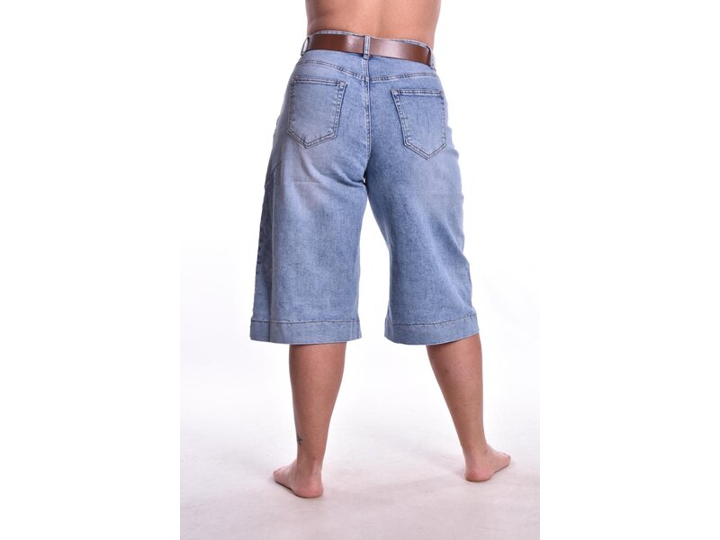Jeans Bermuda Met Riem - Miss Good