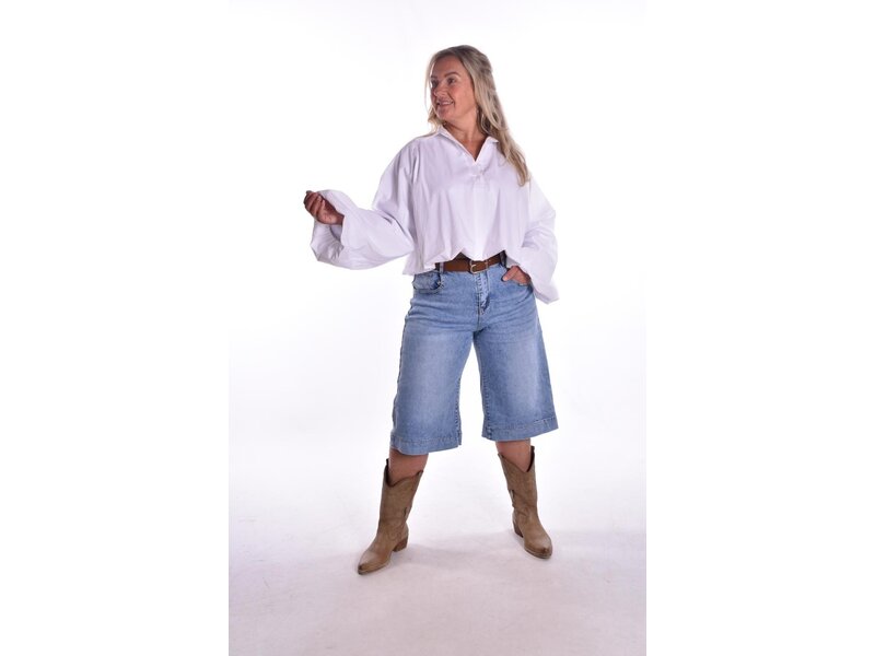 Jeans Bermuda Met Riem - Miss Good