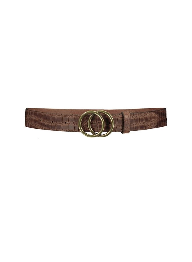 8s818-8433 746 Summum Croco belt Leather brown