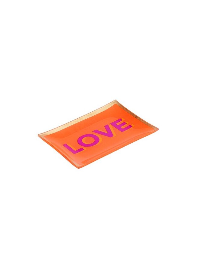 Love plates, glassplate M, love orange