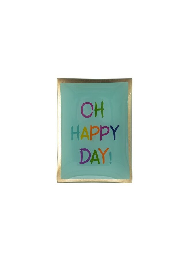 Love Plates, glassplate M, Oh happy day, light green