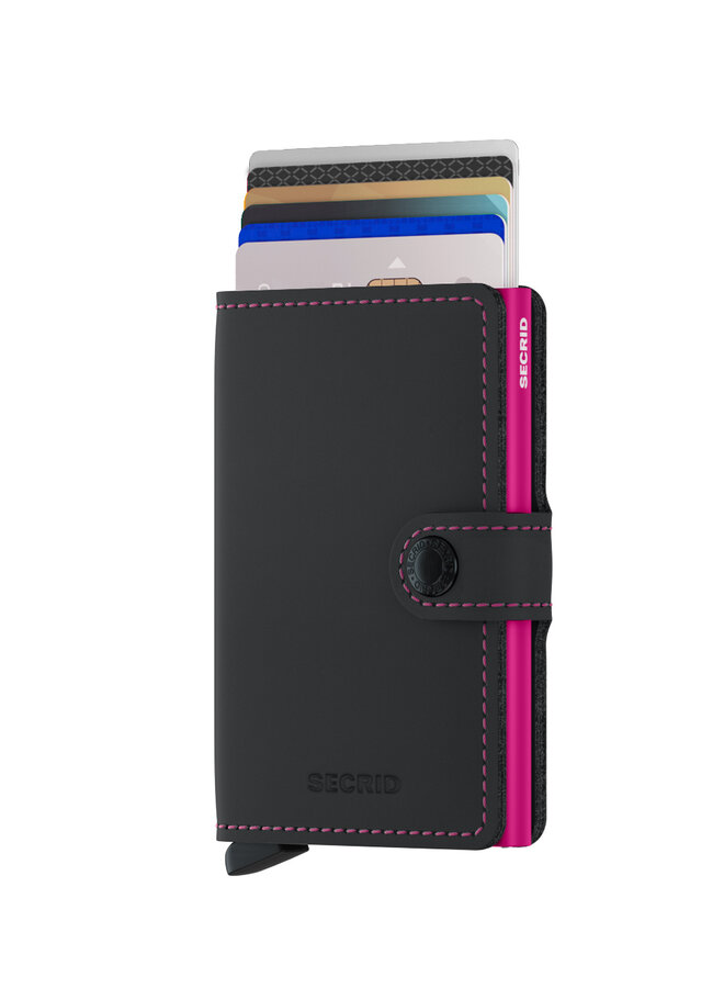 MM Secrid Miniwallet Matte black & Fuchsia