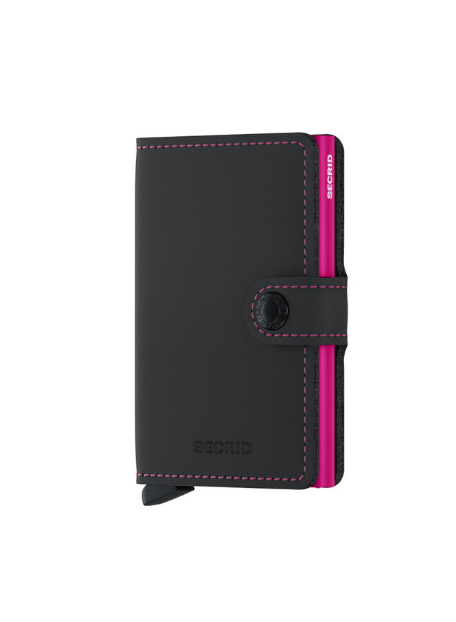 MM Secrid Miniwallet Matte black & Fuchsia