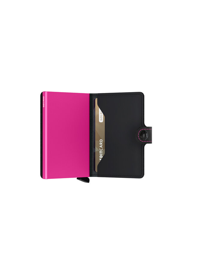 MM Secrid Miniwallet Matte black & Fuchsia
