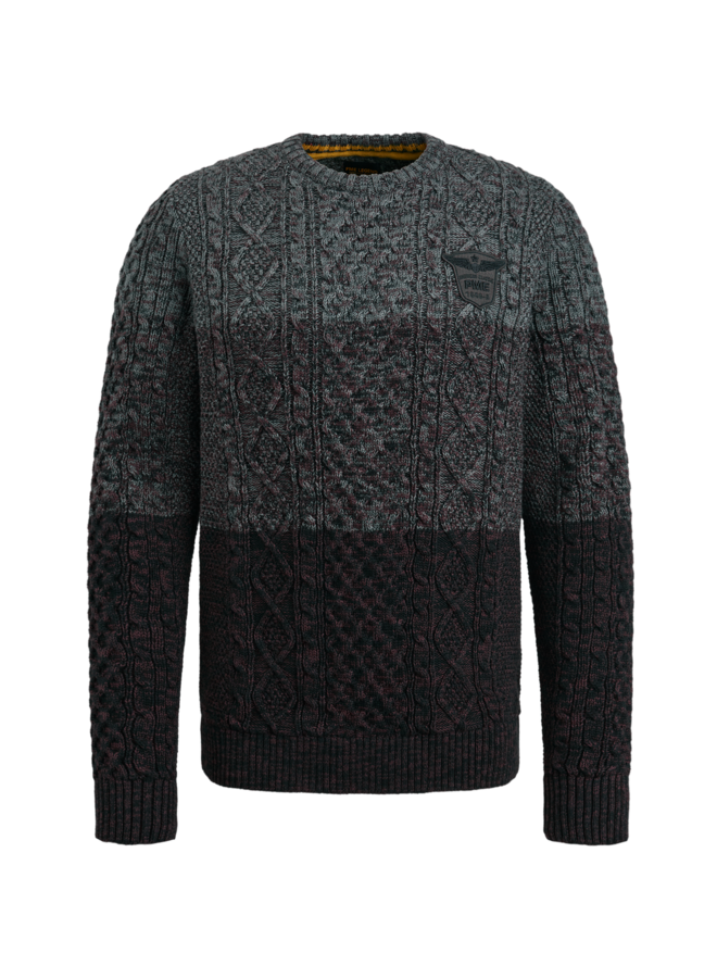 PKW2310305 9139 PME Legend R-neck cable knit Black Onyx