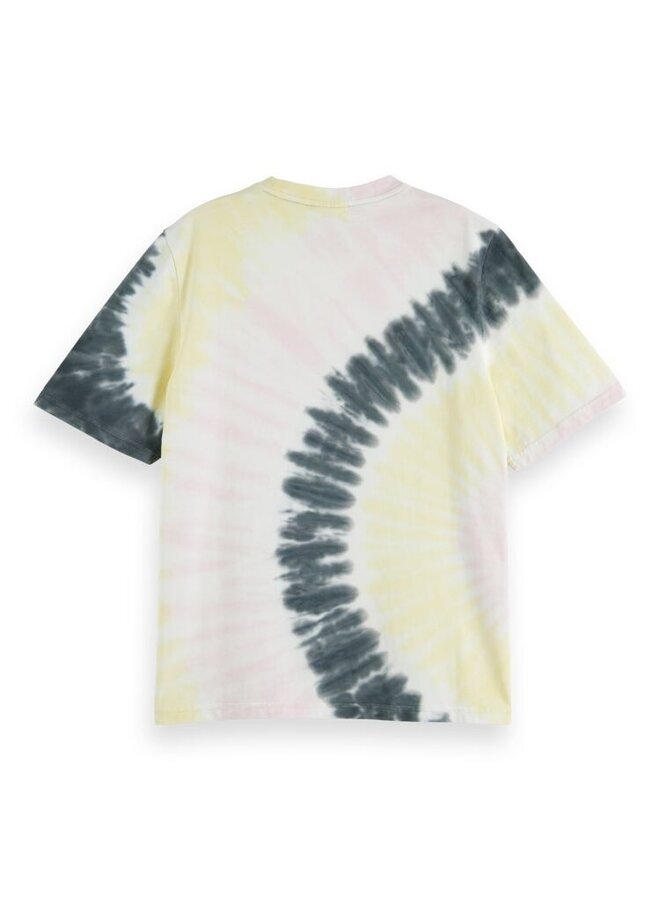 176276 7127 Scotch & Soda Tie Dye relaxed fit T-shirt Pink / Ink/ Light yellow TyeDye