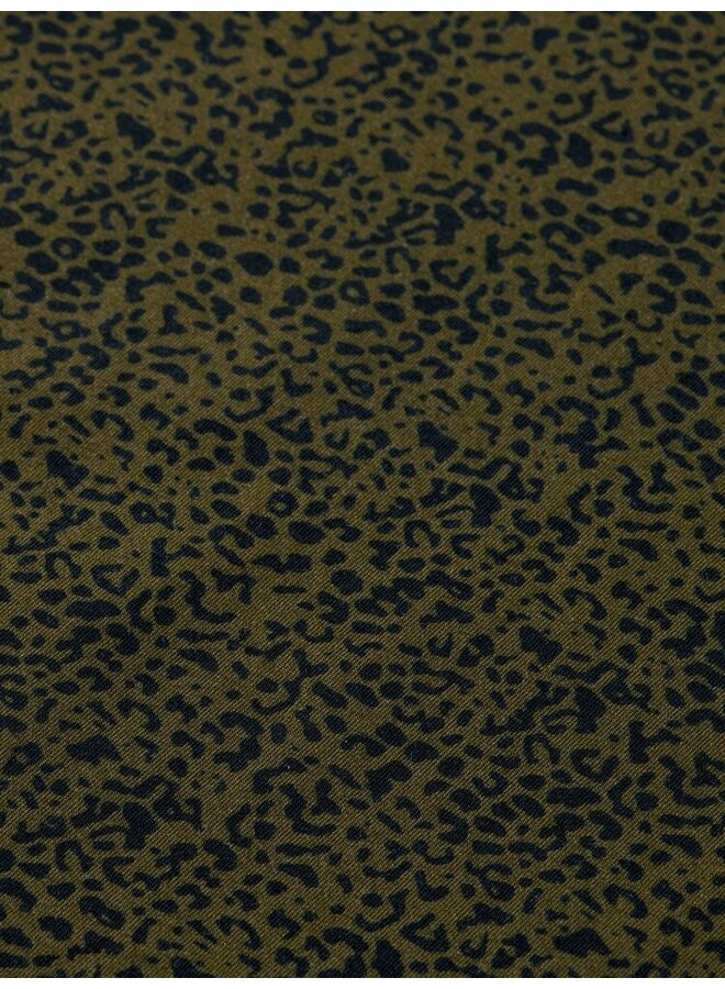 174831 6670 Scotch & Soda All over printed mockneck long sleeved shirt Leopard Spot Green