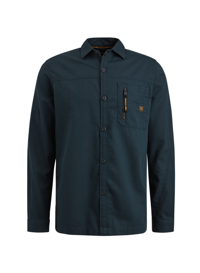 PSI2402218 5281 PME Legend long sleeve shirt ctn matt weave Blue