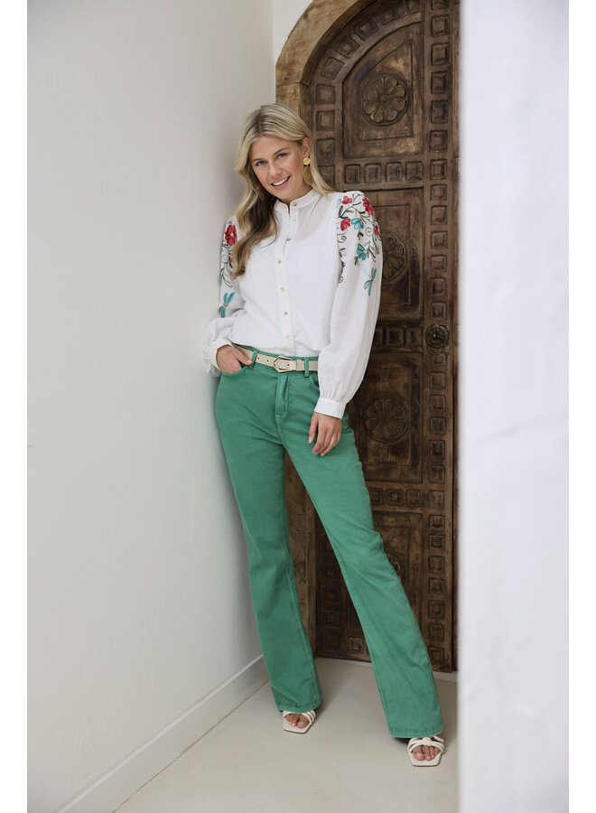 SS24033169 Nukus Fem Pants Flare Green