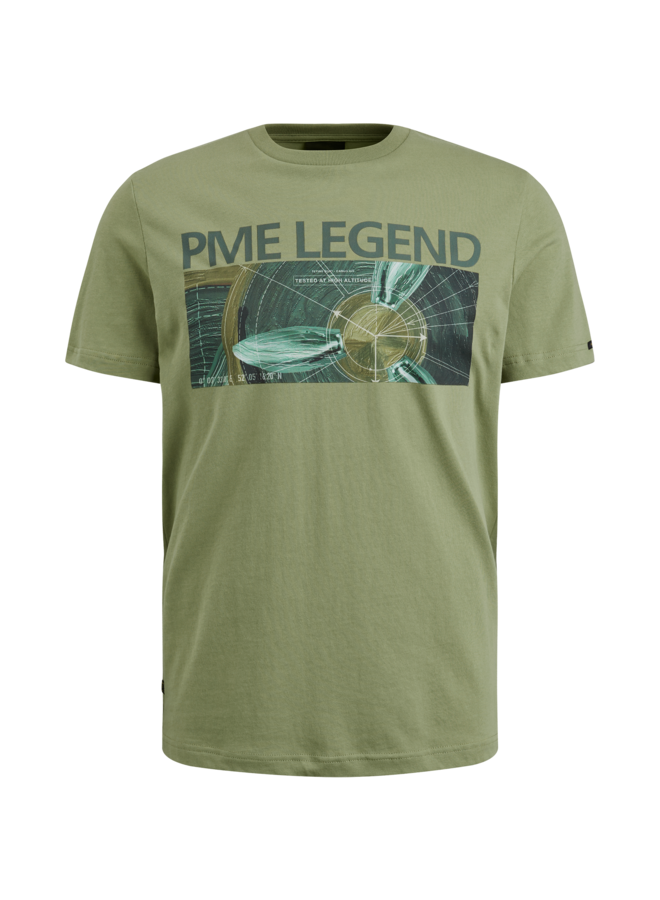 PTSS2402571 6377 PME Legend short sleeve r-neck single jersey digital print Green