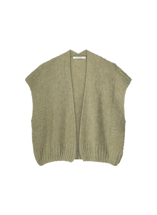 7s5814-7956 616 Summum Sleeveless cardigan mohair blend knit  GreenLentil