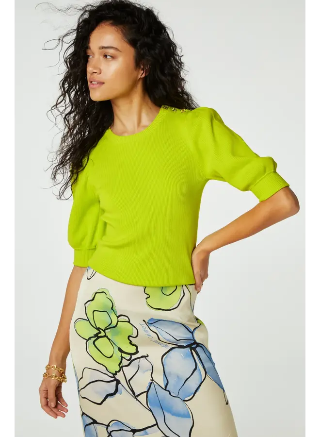 CLT-173-PUL-SS24 Fabienne Chapot Lillian SS Pullover Lovely Lime