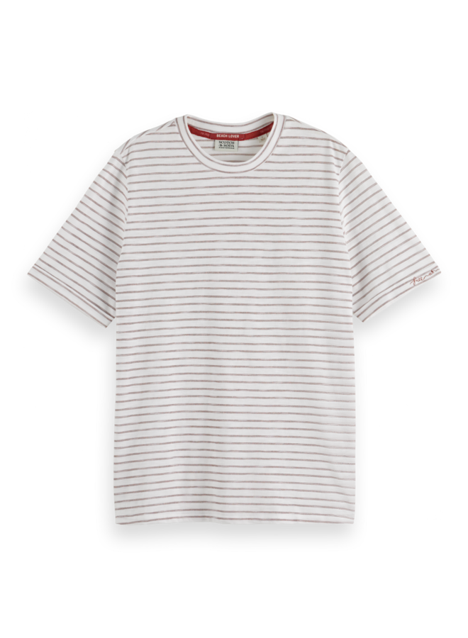 177377 101 Scotch&Soda relaxed fit lurex stripe t-shirt White