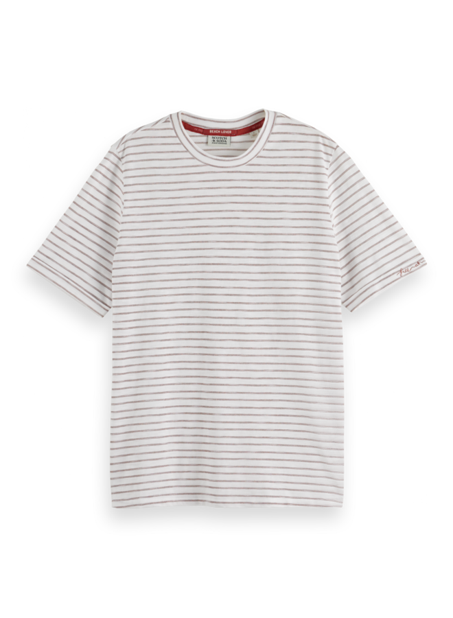 177377 101 Scotch&Soda relaxed fit lurex stripe t-shirt White