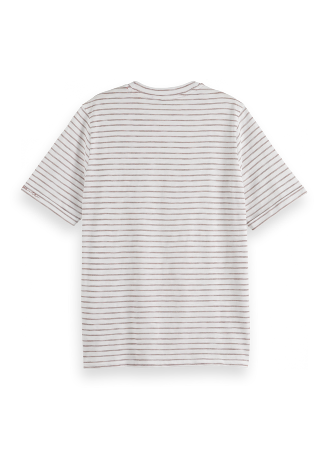 177377 101 Scotch&Soda relaxed fit lurex stripe t-shirt White