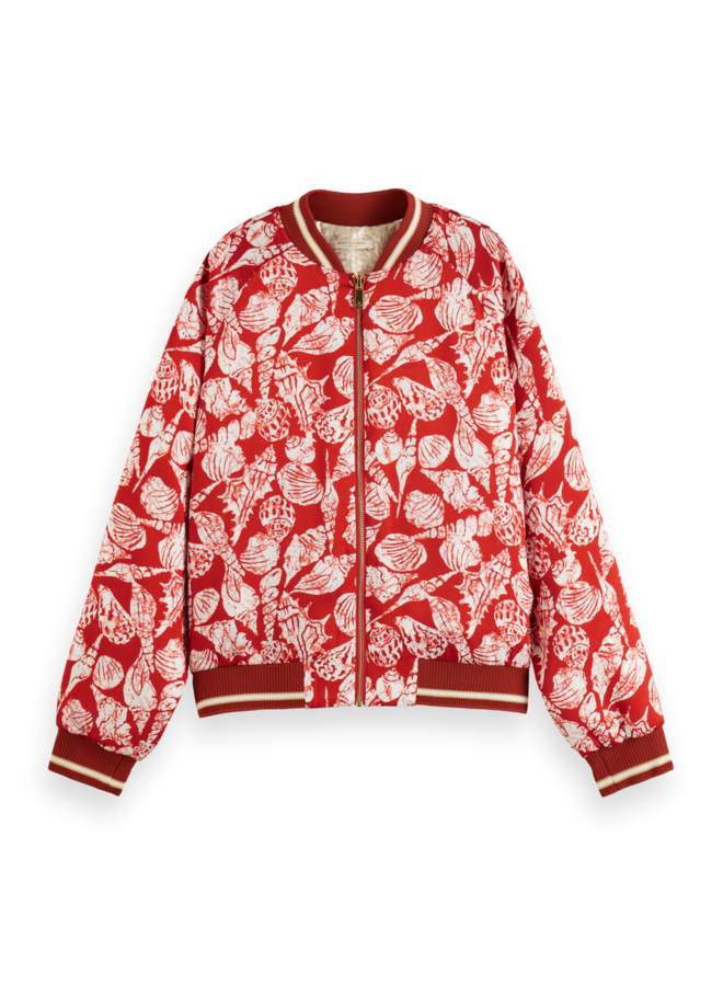 179016 610 Scotch&Soda printed reversible bomber jacket Shell Batik medium red